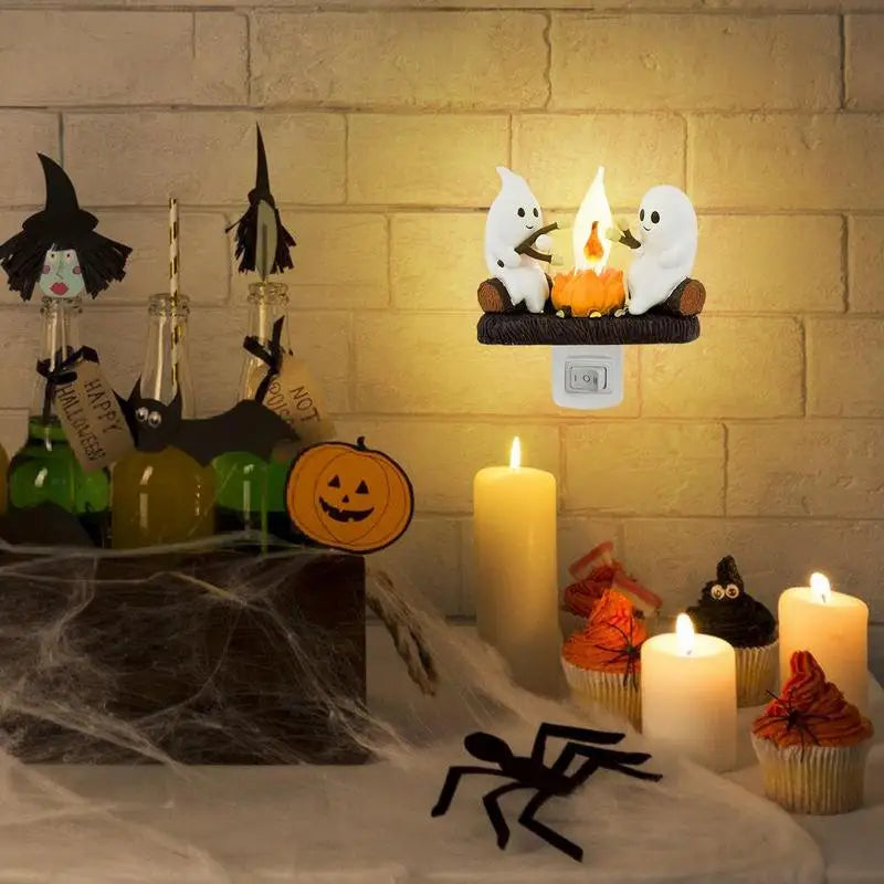 Ghost Campfire Flickering Night Light 2024 Halloween