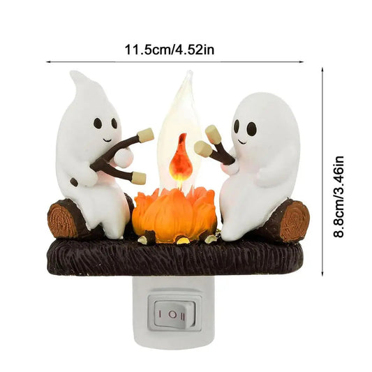 Ghost Campfire Flickering Night Light 2024 Halloween 