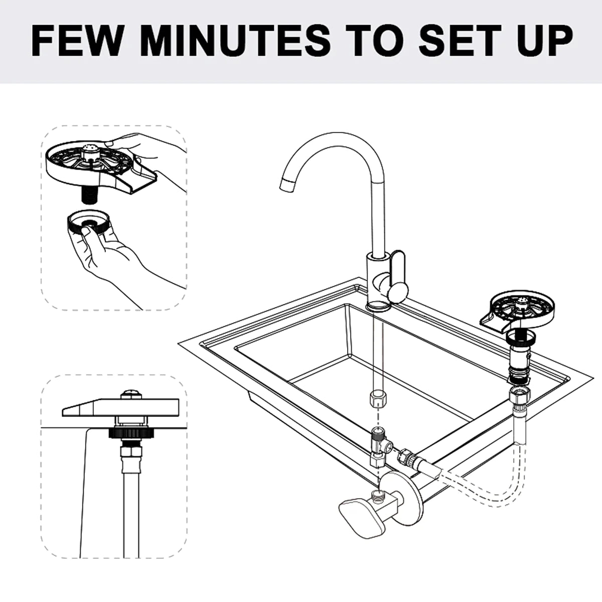 high pressure faucet glass rinser