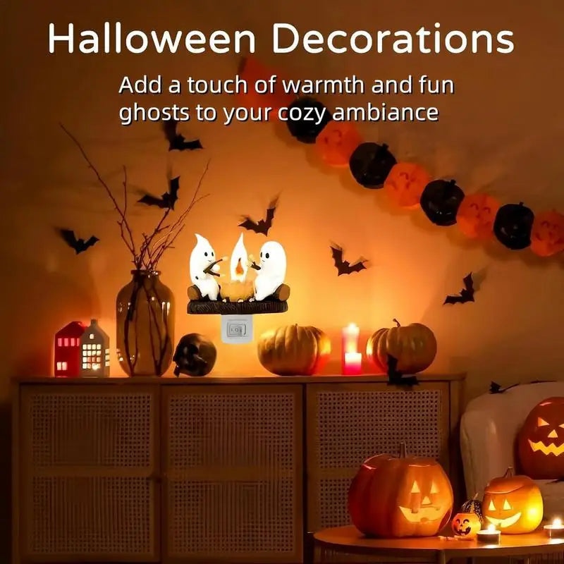 Ghost Campfire Flickering Night Light 2024 Halloween 